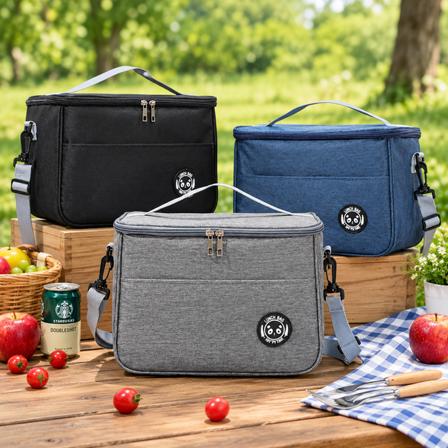 Bear Logo Square Insulated Lunch Bag